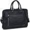 ROYALZ 'Lincoln' Vintage Business Tasche Herren & Damen Leder 15,6 Zoll Laptoptasche - Ledertasche Groß Aktentasche Arbeitstasche Messenger Bag mit Henkel Echtleder, Farbe:Schwarz