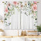 Laifzere Küchenvorhänge mit rosa Blumen im Landhausstil, Blätter, Rose, kleine kurze Café-Fenstervorhänge, Kolibri, Holz-Scheune, Badezimmer-Vorhänge, Stufengardinen, 2-teilig (70 x 99 cm)