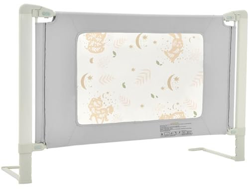 COSTWAY Bettgitter höhenverstellbar, Bettschutzgitter mit Verbindungszubehör, Babybettgitter, Kinderbettgitter, Rausfallschutz für Doppel-, Queen- und Kingsize-Bett (Blatt, 150cm)