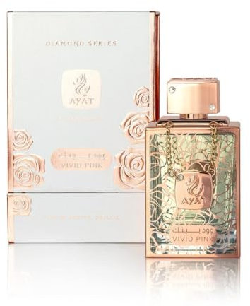 AYAT PERFUMES – Extrait Eau de Parfum Vivid Pink 100 ml – Collection Diamond Series – Parfum Oriental de Dubaï pour Femme – Jolie Bouteille Fabriquée aux Émirats