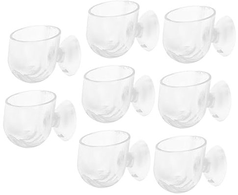 FRCOLOR Lot de 8 pots de fleurs suspendus pour aquarium - Avec ventouses - Pour aquarium - Support de plantes d'aquarium - Avec ventouse - En acrylique - Petites plantes en pot