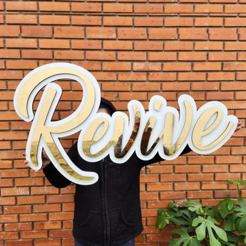 Placa de madera adhesiva personalizable con nombre para puerta de dormitorio y espejo, letras recortadas para habitación de bebé (50 cm)