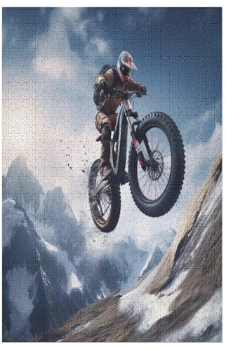 Mountainbike 1000 Teile Puzzle, Holzpuzzle, Puzzles Für Erwachsene Kinder, 1000 Teile Puzzle Für Jugendliche & Erwachsene Lernspiel Herausforderungsspielzeug (78×53cm)