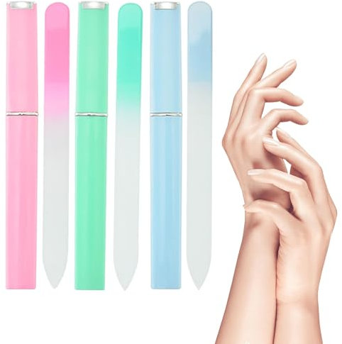 3 Pcs Crystal Nail File,Glass Nail File,Professional Salon Nail Tools,for lfingernail,Toenails,Natural Nails,Acrylic Nails and Fake Nails,So That Your Nails Have Smooth Edges and Delicate Shapes