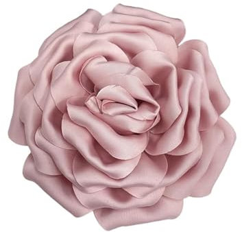 IMINI Broche en Soie Rose Fleur de Rose Satin 160mm Unisexe Accessoire Cadeau Mariage Banquet Robe Costume Vêtements