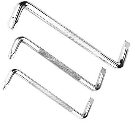 [3-teiliges Set] Winkelschraubendreher-Set, Rechtwinklig, Z-förmig, Doppelköpfig, Kreuzschlitz und Schlitz, Chrom-Vanadium-Stahl, Reparaturwerkzeug