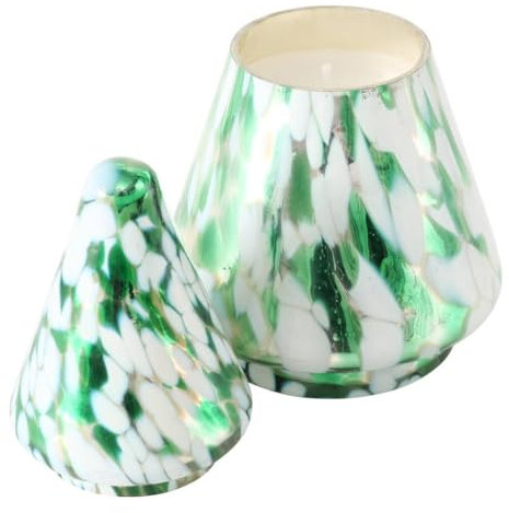 Boltze Home Kerze in Form eines Tannenbaums Dotti, aus Glas, H. 17,5 cm, Farbe:grün