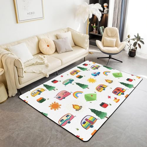 Kinderteppich 3D Wohnzimmerteppich rutschfest Cartoon-Auto Teppiche Jungen Und Mädchen Spielteppich Kinderzimmer Teppich 60 X 90 cm - Leicht Zu Reinigen-3304603987179