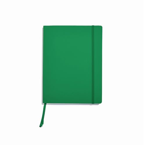 Muitomas, Block Notes Large, Notebook Appunti per Ufficio, con Copertina Morbida, Tasca Interna e Chiusura ad Elastico, 120 Fogli a Righe, 19 x 25 cm, Colore Verde