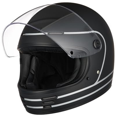 ORIGINE Casque de Moto intégral Casque rétro Vintage avec visière ECE