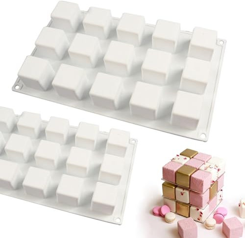 HPiano 2 pièces Stampo Cioccolato Quadrato,Stampi Quadrati in Silicone,Stampi Cioccolatini Silicone,Stampi in Silicone per Dolci,per Fare Caramelle al Cioccolato, Torta, Tartufi Pralinati
