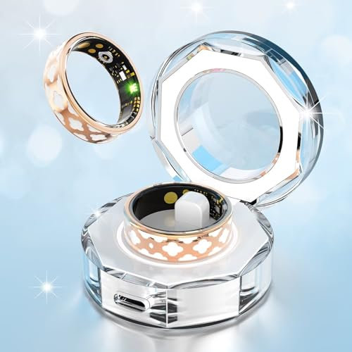 findtime Smart Ring Damen Rosegold Smartringe für Damen Android IOS Fitness Ring Tracker Fitnessring Schrittzähler Smartring Smarter Finger Tracking
