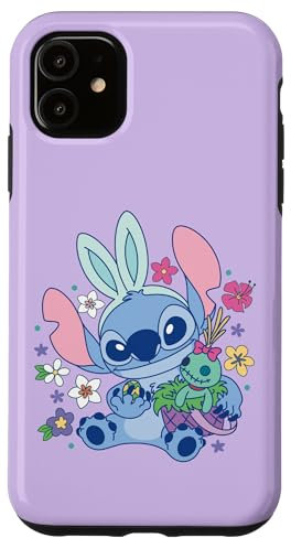 Disney Lilo & Stitch Cute Easter Bunny Stitch and Scrump Case for iPhone 11