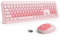 SbocKeeb Tastatur und Maus Kabellos, Retro Bunt Tastatur Funktastatur mit Stille Mouse Amerikanisch QWERTY, Cute Wireless Schreibmaschine Tastaturin in Voller Größe USB 2.4GHz für PC (Diary Pink)