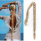 Haarverlängerung Echthaar Zopf Braids Extensions Haarteil Mit Gummiband Dreadlocks Extension Haargummi Mit Haaren Haare zum Einflechten Haarteil Blond Fake Zopf Kunsthaar Zopf (Gold)