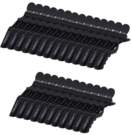 24 Pezzi Fermagli per Parrucchiere, Coccodrillo Pinze per Capelli in Plastica, Fermagli per Capelli Professionali, Nero Clip per lo Styling Antiscivolo, Beccucci Capelli per Parrucchieri, Make-up