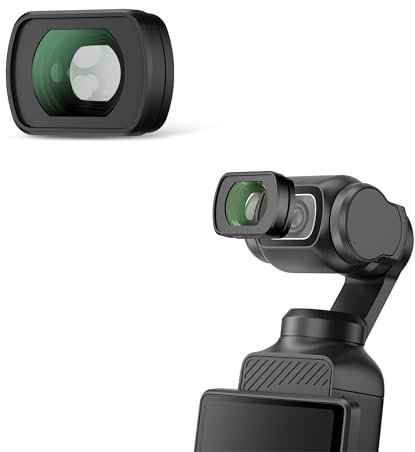 JJC Wide Angle Lens Compatible with DJI Osmo Pocket 3, Multi-Coated Magnetic 0.72x Wide Filter No Vignetting, Pocket3 Action Camera External Expanded View Lens Accessories