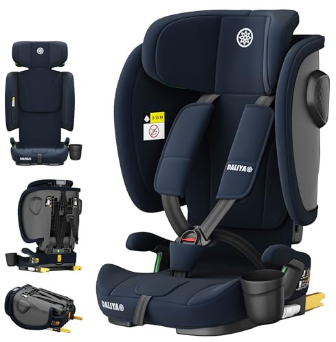 Daliya® JOYMAX i-Size Kindersitz 76–150 cm (9–36 kg), ab 15 Monaten, ECE R129/03, ISOFIX & Top Tether, Autokindersitz mit 5-Punkt-Gurt, verstellbarer Rückenlehne & Kopfstütze (Dunkelblau)