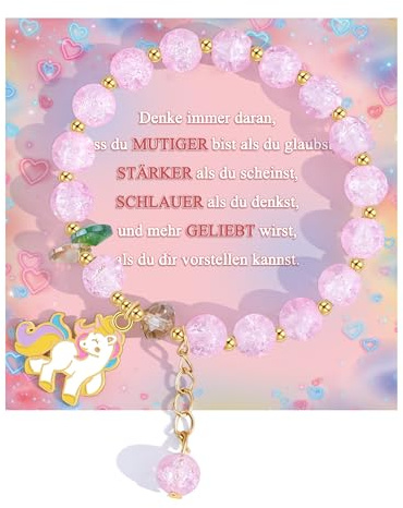 YELUWA Einhorn Geschenke für Mädchen, Einhorn Armband Geburtstagsgeschenk | Kinder 5 6 7 8 9 10 11 12 Jahre Einhörner Stern Geschenke Tochter Schmuck 18. Geburtstag Mädchen Einschulung Geschenk
