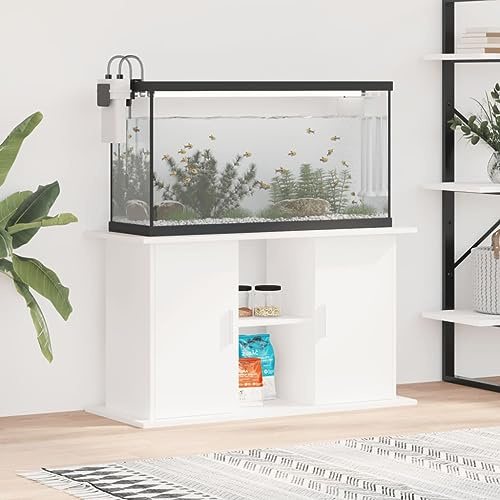 Gecheer Aquariumständer Weiß 101x41x58 cm Holzwerkstoff Aquarium Unterschrank Aquarienschrank