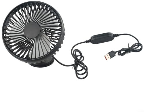 Portable USB Suction Cup Car Fan with Adjustable Speed and Safety Mesh for Summer Comfort (suction cup)