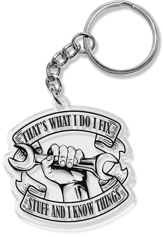 QUINNIAN Yes I Know I'm On Fire Let Me Finish This Weld Keychain 2 Inches Funny Welder Welding Dad Welder Man, That's What I Do I Fix Stuff and I Know Things, 2