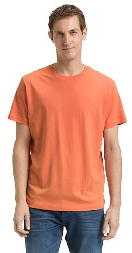TOM TAILOR Herren Basic T-Shirt mit Stickerei