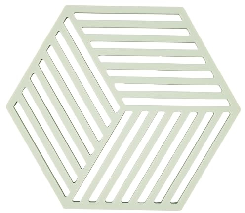 Zone Denmark Hexagon Topfuntersetzer Hitzebeständig, Silikon Untersetzer, Praktische und Dekorative Topf-Untersetzer, Spülmaschinenfest, 16 x 14 cm, Mint