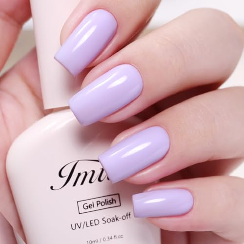 Imtiti Light Lavender Gel Nail Polish,UV LED Curing Required, Long Lasting Up to 28 Days, 10ml Professional Nail Art Dusty Purple Gel Polish for Spring Summer Women Girls