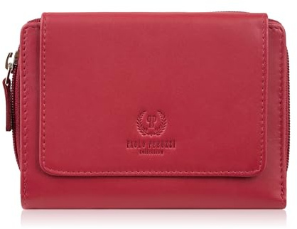 Damengeldbörse Leder rot groß horizontal mit RFID Paolo Peruzzi SL-07-RD