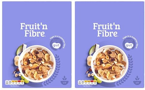 Fruit'n Fibre Breakfast Cereal, High in Superior Fibre, No Artificial Colours or Flavours, Vegetarian, 375g,Pack Of 2