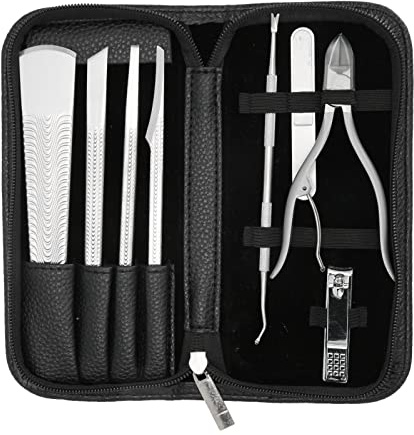 8Pcs Stainless Steel Pedicure Knife Set, Professional Foot Callus Remover Kit with Storage Bag, Includes Nail Clipper File Scraper for Dead Skin Corns Toenail Care at