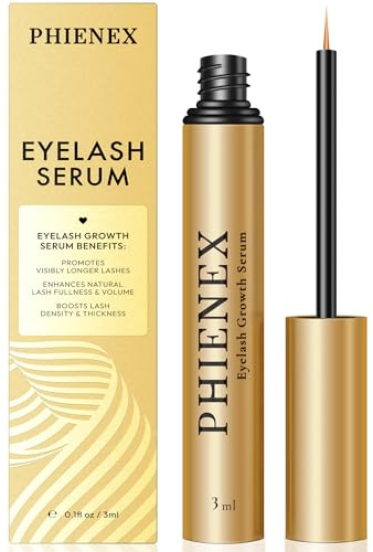 PHIENEX 2026 New Version Wimpernserum – ohne Hormone & vegan – Lash Serum für längeres, dichteres, volleres Wimpernwachstum – mit Botanischem Peptid-Komplex von US DermaCraft Labs – 3ml (mental)