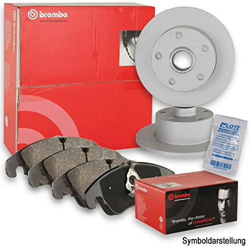 Original BREMBO Bremsscheiben + BREMBO Bremsbeläge Bremsbelagsatz Set hinten Hinterachse