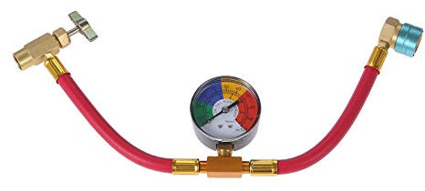 Aupoko R1234YF - Kit de manguera de carga, manguera de carga de refrigerante de aire acondicionado para coche con abridor de 1/2 Acme LH, estilo de perforación, acoplador rápido de lado bajo R1234YF,
