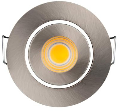JOYINLED 10er-Pack 3 W Mini-Einbaustrahler Warmweiß Kleiner Ausschnitt Lochgröße 4,2-4,5 cm mit LED-Treiber, Mini-Strahler für DIY Vitrinenbeleuchtung Zuhause, COB, dimmbar(Nickel,3000K)