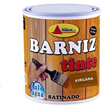 Promade - Barniz Tinte Satinado al Agua – Barniza, Decora y Protege Maderas de Interior -750 ml (Avellana)