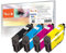 Peach E502 Spar Pack Druckerpatronen XL (BK, C, M, Y) ersetzt Epson No. 502XL, C13T02W64010 für z.B. Epson Expression Home XP -5100, Epson Expression Home XP -5105, Epson WorkForce WF -2860 DWF