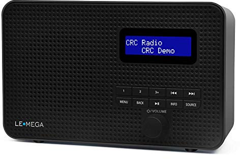 LEMEGA DR1 Portable DAB/DAB+ and FM Digital Radio,Handled DAB Radio,Dual Alarms Clock,Snooze Sleep Timer,20 Preset Stations,Headphones-Out,LCD Display,Batteries Portable or Mains Powered -Black