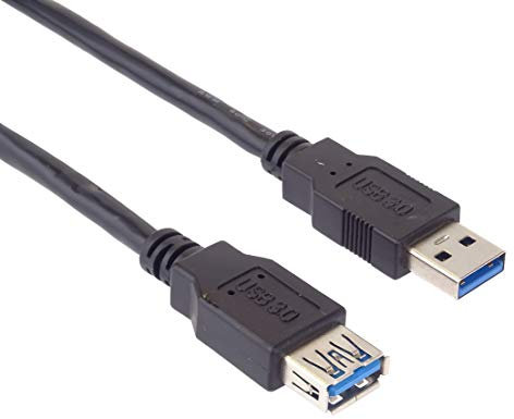PremiumCord USB 3.0 Extension Cable 0.5 m, SuperSpeed Data Cable up to 5 Gbit/s, Charging Cable, USB 3.0 Type A Female on Plug, 9-Pin, 3X Shielded, Colour Black, Length 0.5 m