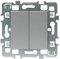 Interrupteur va et vient - Prises electriques Standard - Prise extra plate - Prise murale - Interrupteur va et vient sans Fil - Prise murale - Gamme Casual - Mecanisme Bp+Vv + Cache Alu + Support