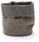 LinenMe Korb Aufbewahrung Jazz - Aufbewahrungskorb Küche, Bad, Kinderzimmer - Storage Basket 53% Leinen 47% Baumwolle - Schwarz/Natural - MEDIUM (20 x 20 cm)