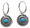 Ohrringe Creolen Echt Silber 925 mit Anhänger Concho und türkiser Perlen Indianerschmuck