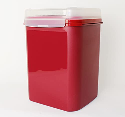TUPPERWARE Bellevue 5,5L Weinrot/Bordeaux Vorratsdose, Trockenlagerung + Softlöffel Orange
