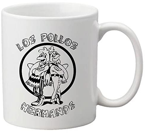 Tasse aus Keramik, bedruckt mit Zitat Los Pollos Hermanos Breaking B, Ref. 1851