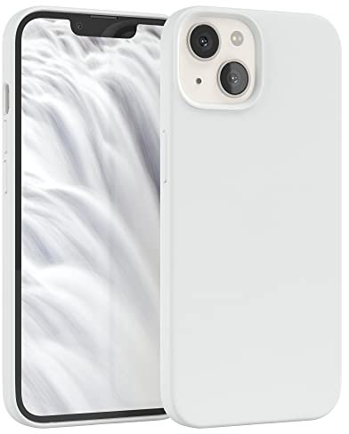 EAZY CASE Premium Silikon Handyhülle kompatibel mit iPhone 13, Slimcover mit Kameraschutz und Innenfutter, Silikonhülle, Schutzhülle, Bumper, Handy Case, Hülle, Softcase, Weiß
