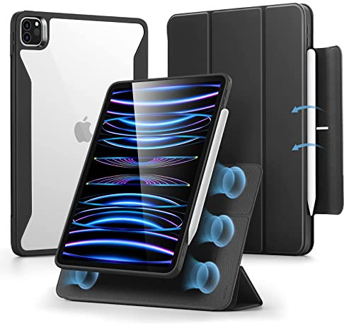 ESR Hybrid Hülle kompatibel mit iPad Pro 11 Zoll Hülle 2021 (3. Generation), abnehmbare magnetische Hülle, Verstellbarer Hoch-/Querformatständer, Rebound 360 Series, Schwarz