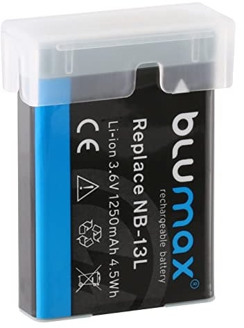 Blumax Akku kompatibel mit Canon NB-13L |- 1250mAh -| für PowerShot G1 X Mark III - G5 X G9 X Mark II - G7 X Mark III - SX730 HS - SX740 HS