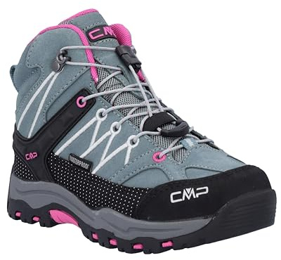 CMP Unisex Kinder Kids Rigel Mid Trekking Wp Walking Shoe, Mineral Green Purple Fluo, 39 EU