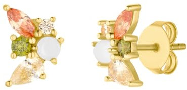 NOELANI Ohrstecker 925 Sterling Silber Damen Ohrschmuck, mit Zirkonia synth., 0,8 cm, Gold, Kommt in Schmuck Geschenk Box, 2036054